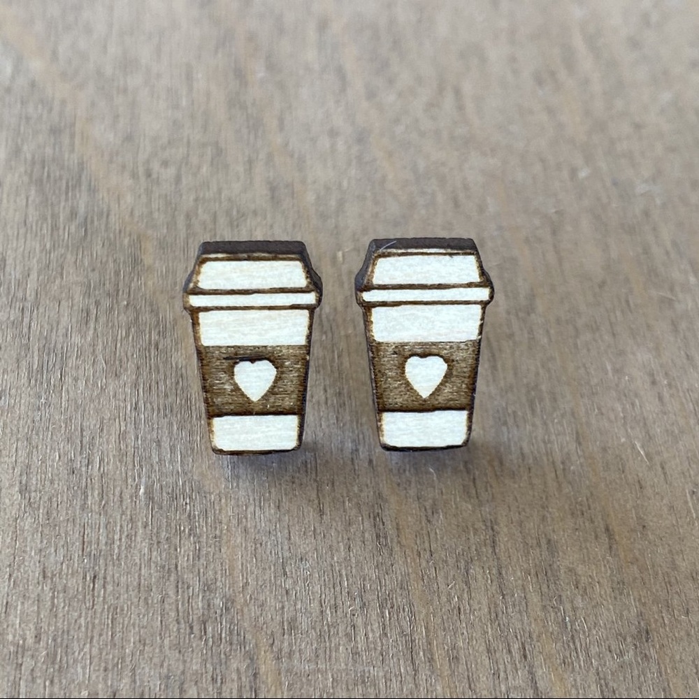 Coffee stud earrings